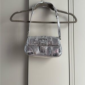 Silence + Noise Metallic Silver Shoulder Bag